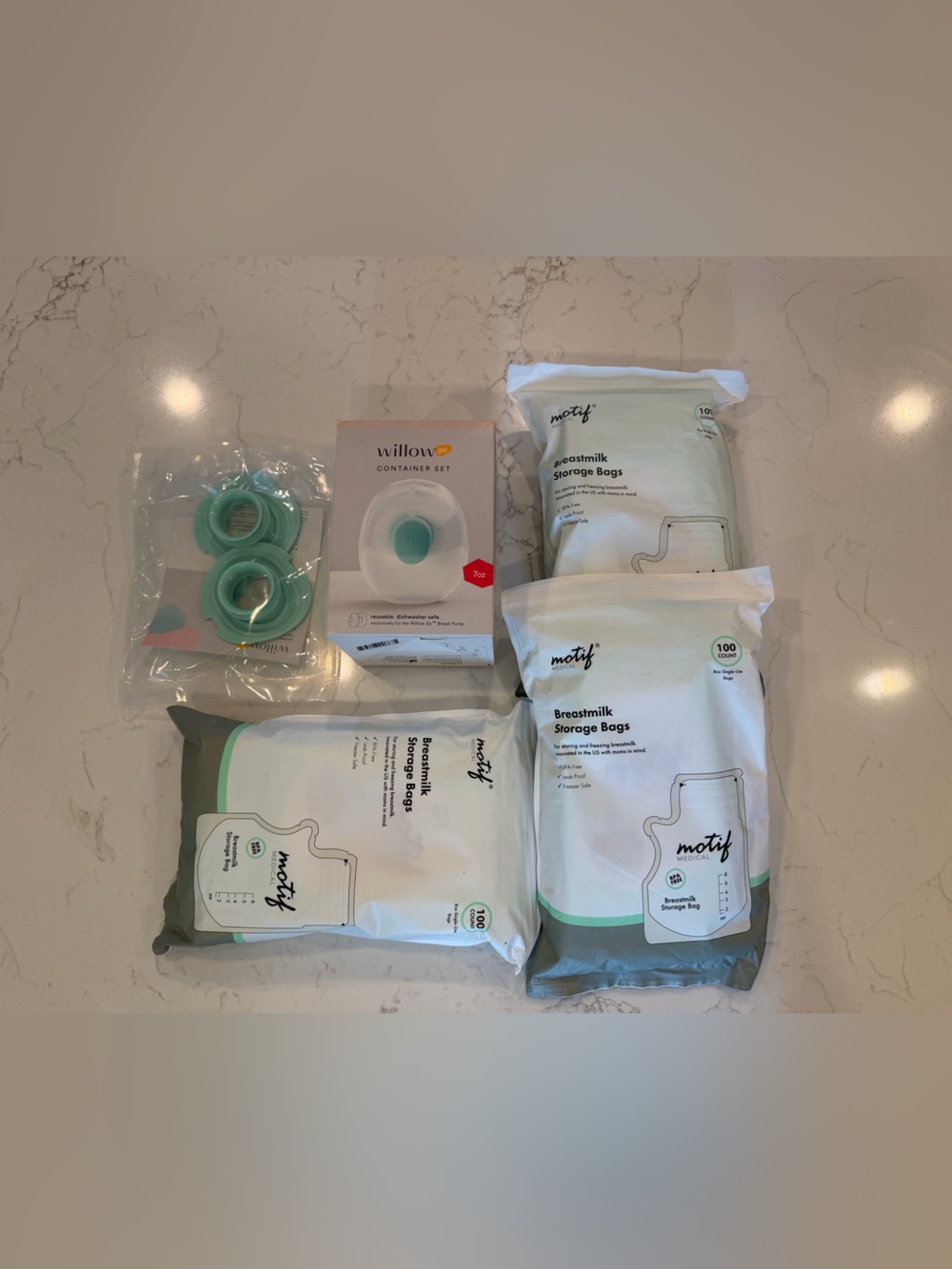 Bundle! Willow 7oz Container Set, Diaphragms and 300 bags